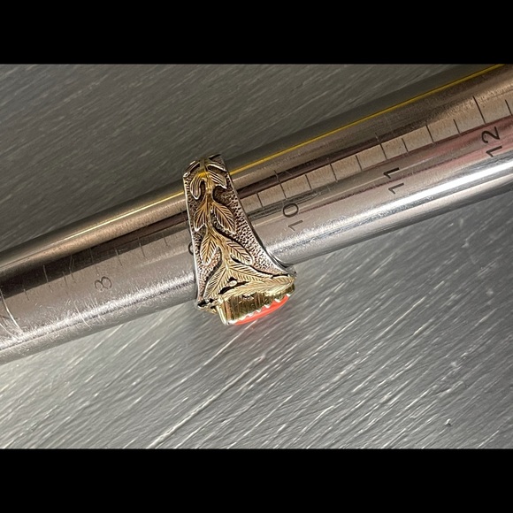 ⭐️ Coral Sterling Silver Ring - Picture 8 of 13